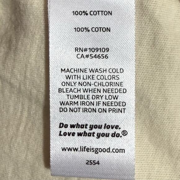 Life is Good Crusher Lite Leaf Tee Small Beige Long Sleeve Fall Shirt N32 - Picture 8 of 9